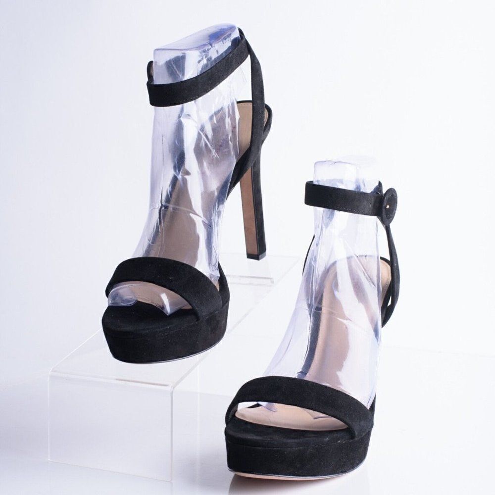 Veronica Beard Womens Black Suede Darcelle Strappy Pump Heels US 10 EU 41 New